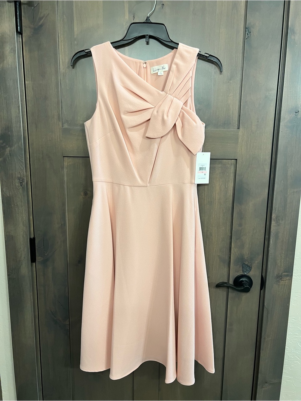 Harper Rose Antique Pink Fit & Flare Designer Bow Dress w/Pockets